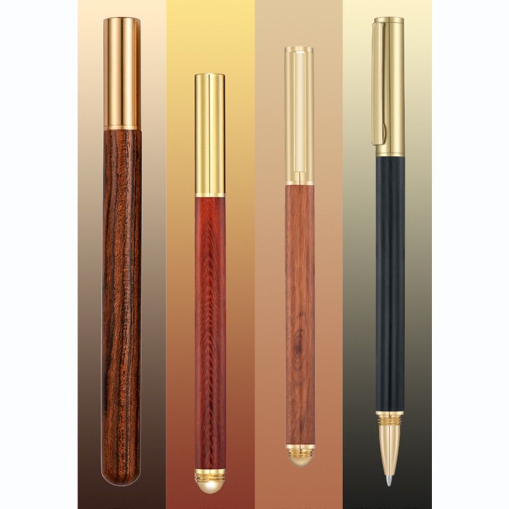 Business Ballpoint Pen Wood Body Writing Tools Creative Gel Pen Students Gift