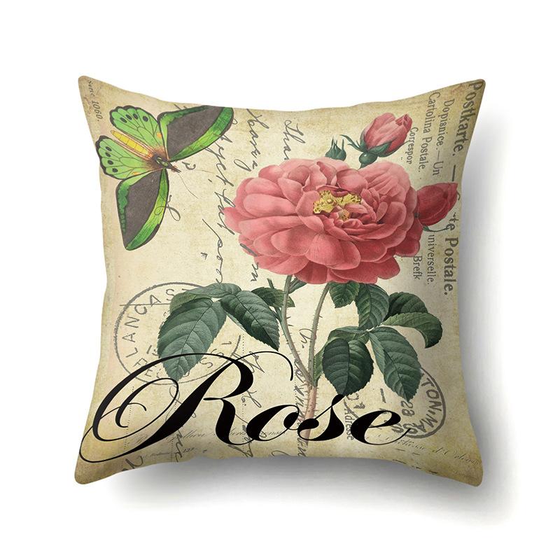 Полиэстеровая наволочка Автомобильная декорация Наволочка с ретро-принтом Чехол для поясничной подушки Чехол для подушки-башни Прикроватный чехол для подушки