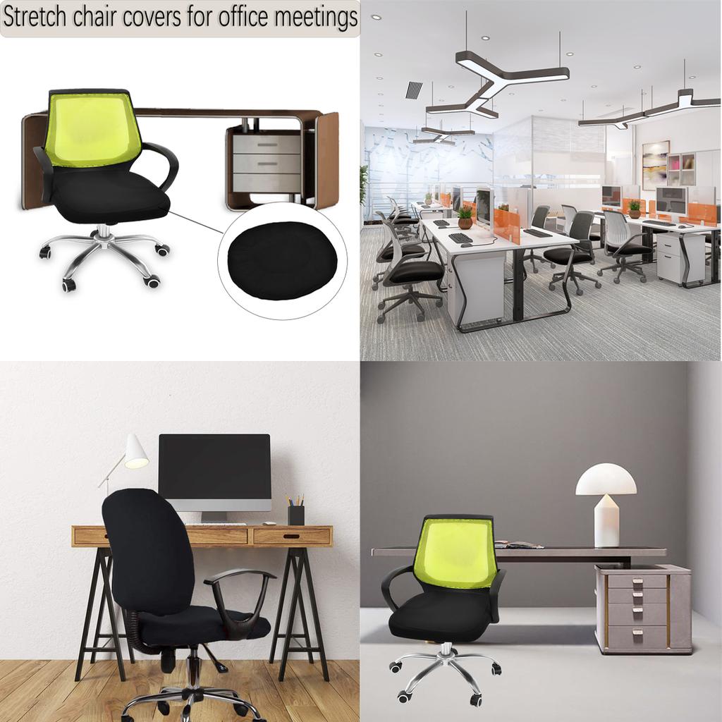 Однотонный эластичный чехол для компьютерного офисного конференц-кресла для дома, эластичный чехол для сиденья, чехол для подушки вращающегося кресла