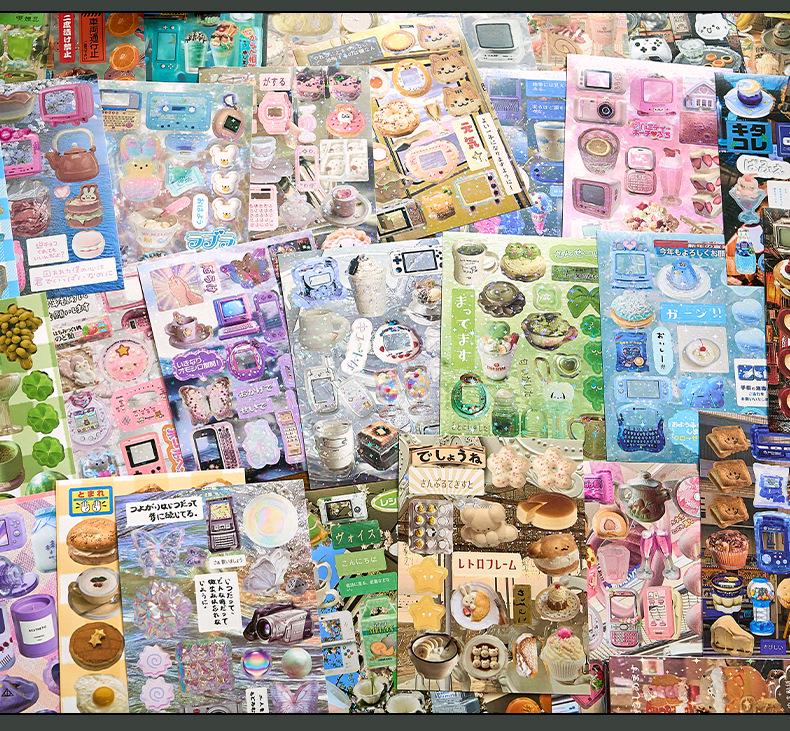 Мерцающие Воспоминания Ретро Японская Книга Наклеек с Высечкой для DIY Коллажа и Ведения Дневника