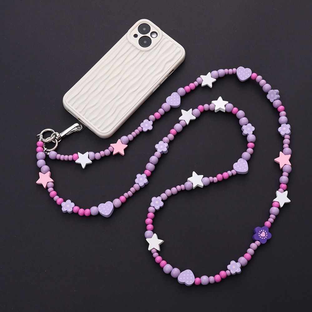 Beads Crossbody Phone Strap Candy Color Phone Neck Straps Mobile Phone Lanyard  Phone Case Hanging