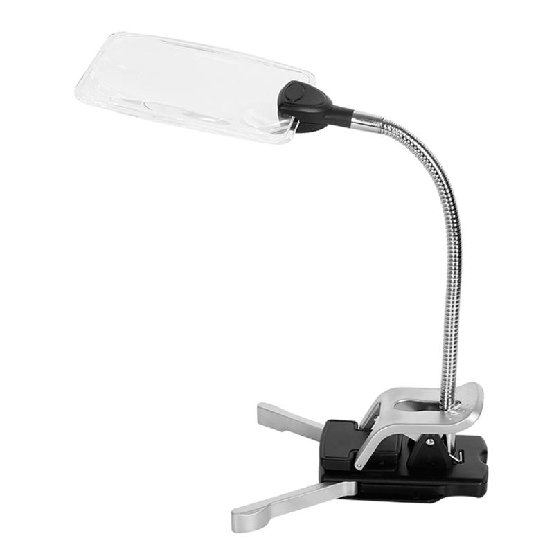 Pro Flexible Hands Free LED Magnifying Glass Desk Lamp Bright LED Illuminated Magnifier with Clamp for Reading