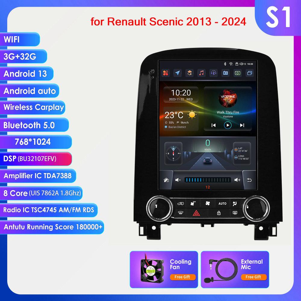 Hizpo 9.7 Tesla Style Carplay 4G 2Din Android автомобильное радио для Renault Scenic 2013 - 2024 мультимедийный видеоплеер GPS DSP Autoradio интеллектуальный экран