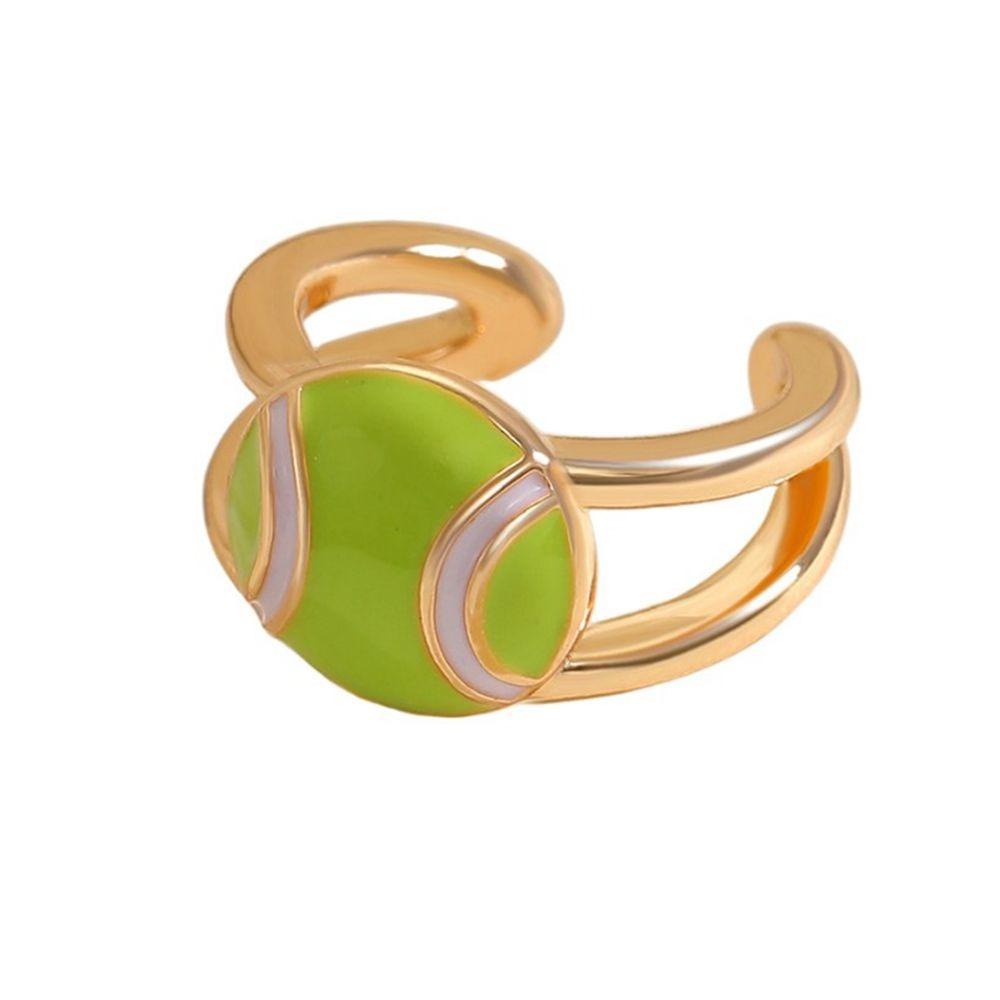 Colourful Adjustable Finger Ring Copper Sports Balls Shaped Open Rings Football Ear Clips Holiday