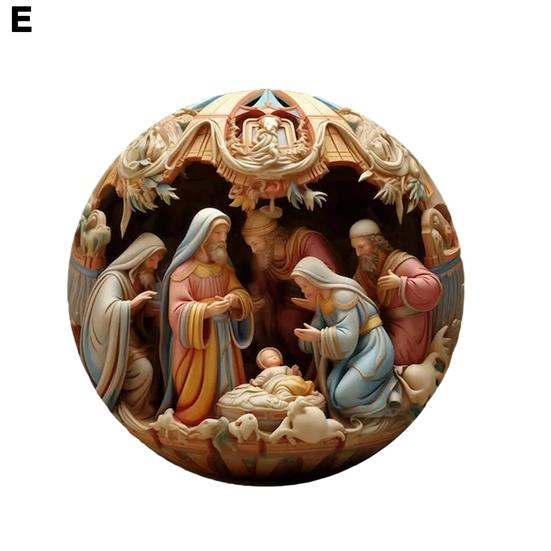 Рождественское украшение Рождества 3D-эффект печати Крытый акрил многоразового использования на открытом воздухе Рождественская елка Круглый Рождение