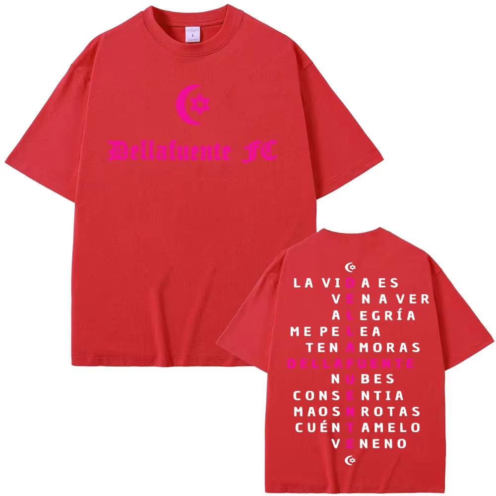 Rapper Dellafuente Double Sided Graphic Tee Shirt Harajuku Fashion Hip Hop Street Tshirts Men Women Comfort pure Cotton T Shirt