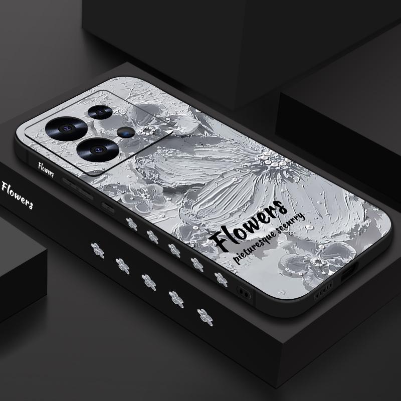 Чехол для телефона с цветочным узором, масляная живопись, для Xiaomi Poco X6 F6 Pro 13T 11T Redmi Note 13 14 12 11 Pro, защита объектива, мягкий противоударный ТПУ, чехол со шнурком