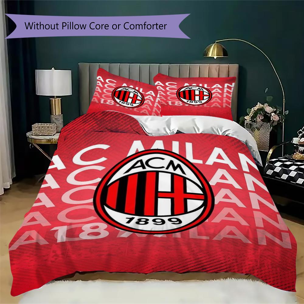 Постельное белье с узором AC Milan Комплект одеяла Пододеяльник Наволочка Домашний Декор Подарок на День Рождения (1 пододеяльник + 2 наволочки без наполнителя)05