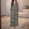High Luxury Temperament Printed V-neck Dress Women's 2025 Summer New Loose and Thin Casual Fashion Dress