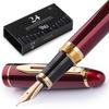Wordsworth Black Majesti Fountain Pen Luxury 24K Gold 18K Gold Plated Fine Nib Ink Cartridge Refillable Ink Converter Calligraphy Pen Best Business