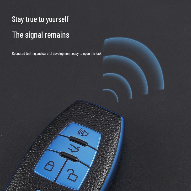 Чехол для ключа BAIC для Senova D50/D70, Zhixing X55/X65 - Брелок с кожаным узором