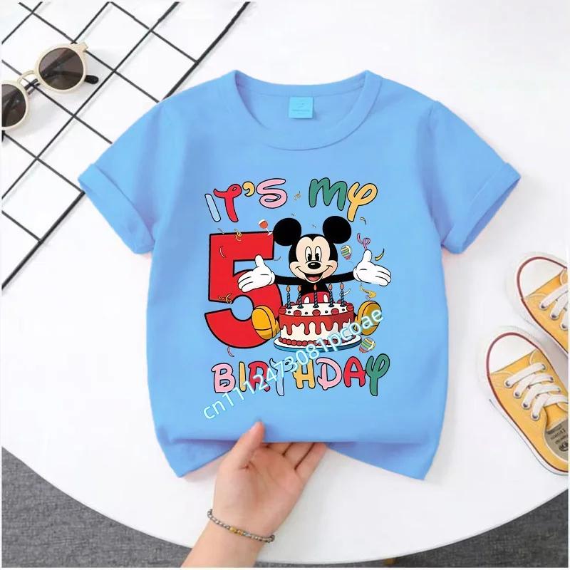 Minnie Mouse Tshirt Kids Number Tshirts Cute Cartoon Base Tee White Pink Summer Soft ShortSleeve Clothes Birthday Gift