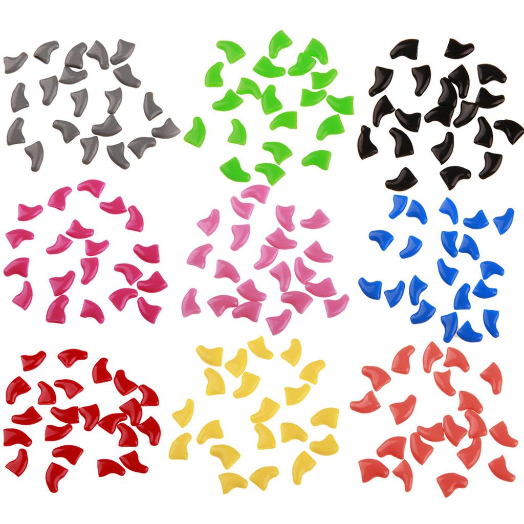 Силиконовые мягкие колпачки для когтей кошек, защита для когтей питомца, с бесплатным клеем и аппликатором для котят, 20 шт./лот