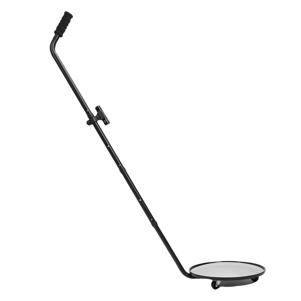Under Car Inspection Mirror 30cm Diameter Telescoping Convex Search Mirror with 3 Wheels and LED Flashlight for Truck