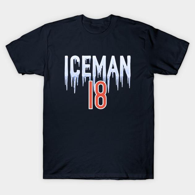 Мужская черная футболка с принтом Iceman 18 Caleb Williams Chicago Bears Футбол Печать методом термопереноса без вырезания Хлопковая футболка