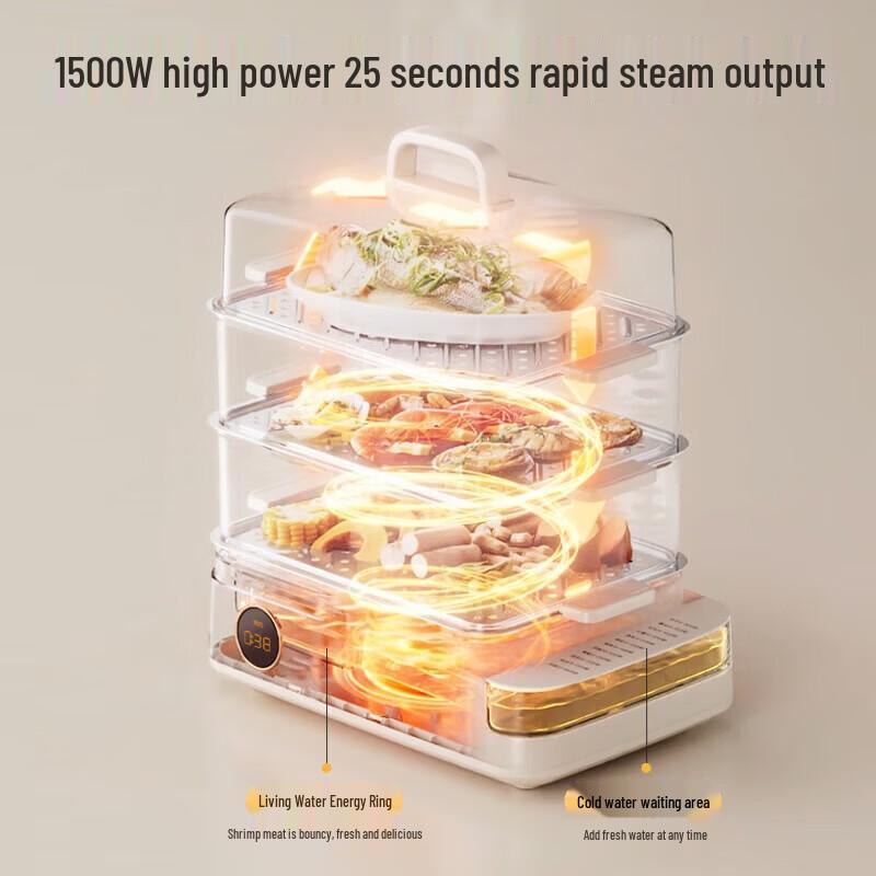 Bear Multifunctional 24L 3-Tier Electric Food Steamer CN plug (adapter included)