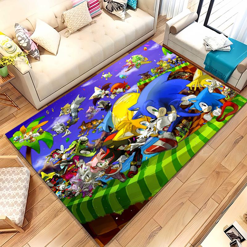 Ретро S-Sonic Мультяшные Игры Гостиная Нескользящий Ковер Мягкий Ковер для Спальни Детской Игровой Комнаты Дивана, Домашний Декор Придверный Коврик Подарок