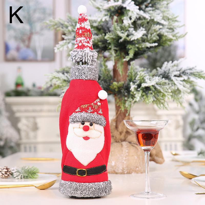 1PC Year Xmas Gift Home Decor Christmas Decoration Santa Claus Wine Bottle Cover Bags Elk Snowman