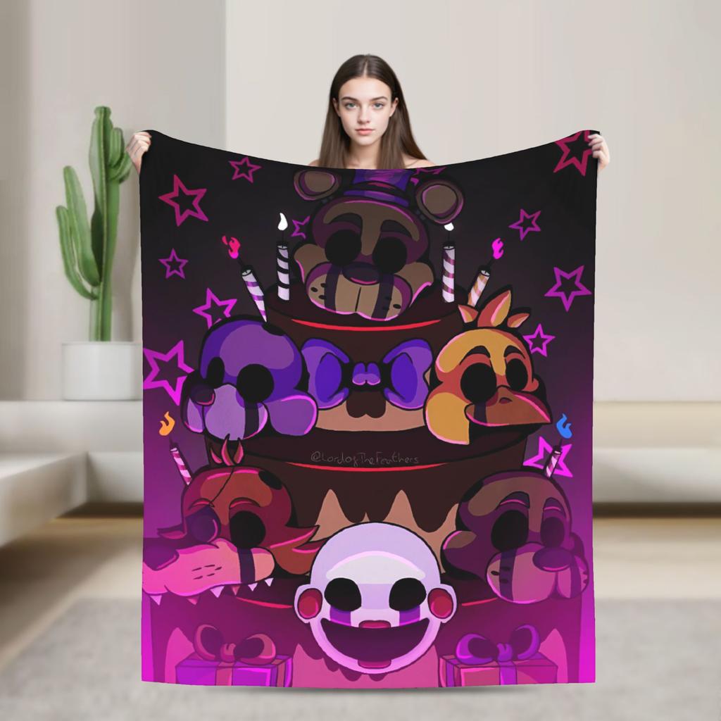 FNAF At Freddys Blankets Super Warm Novelty Plush Throw Blanket For Child Couch Bed Flannel Bedspread Bed Cover