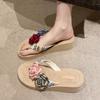 Stylish Summer Wedge Flip Flops For Women With Floral Design Comfortable Casual Wear