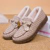 Winter Velvet Thickened Non-Slip Toad Shoes: Fashionable Plaid Cotton Slip-Ons