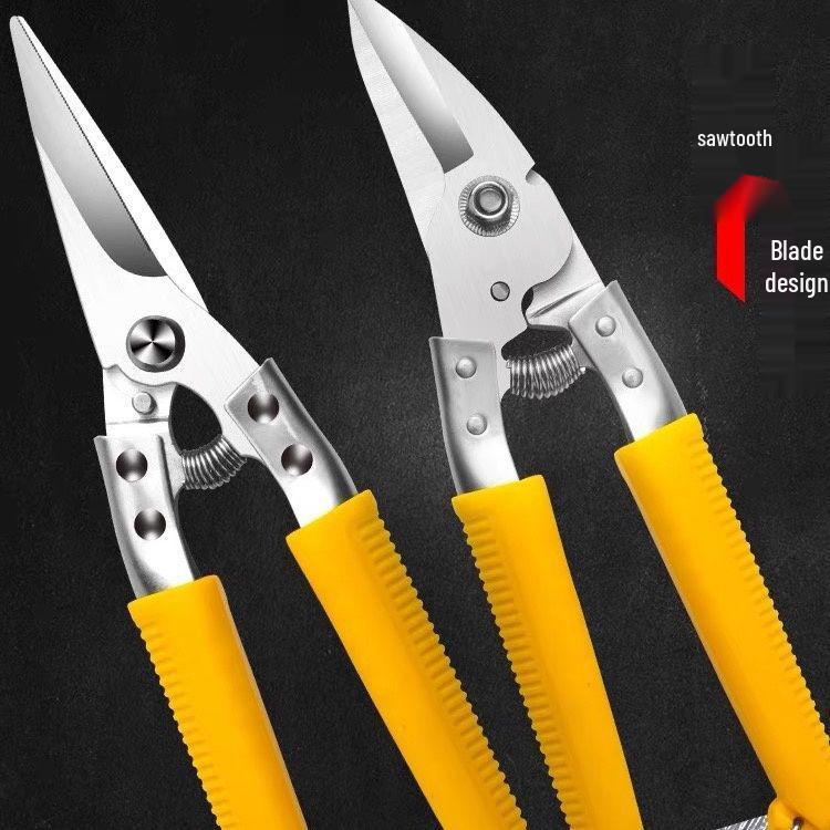 Industrial Tin Snips: Multifunctional Handcraft Scissors & Wire Cutter for Electricians, Metal, and Steel Wire.