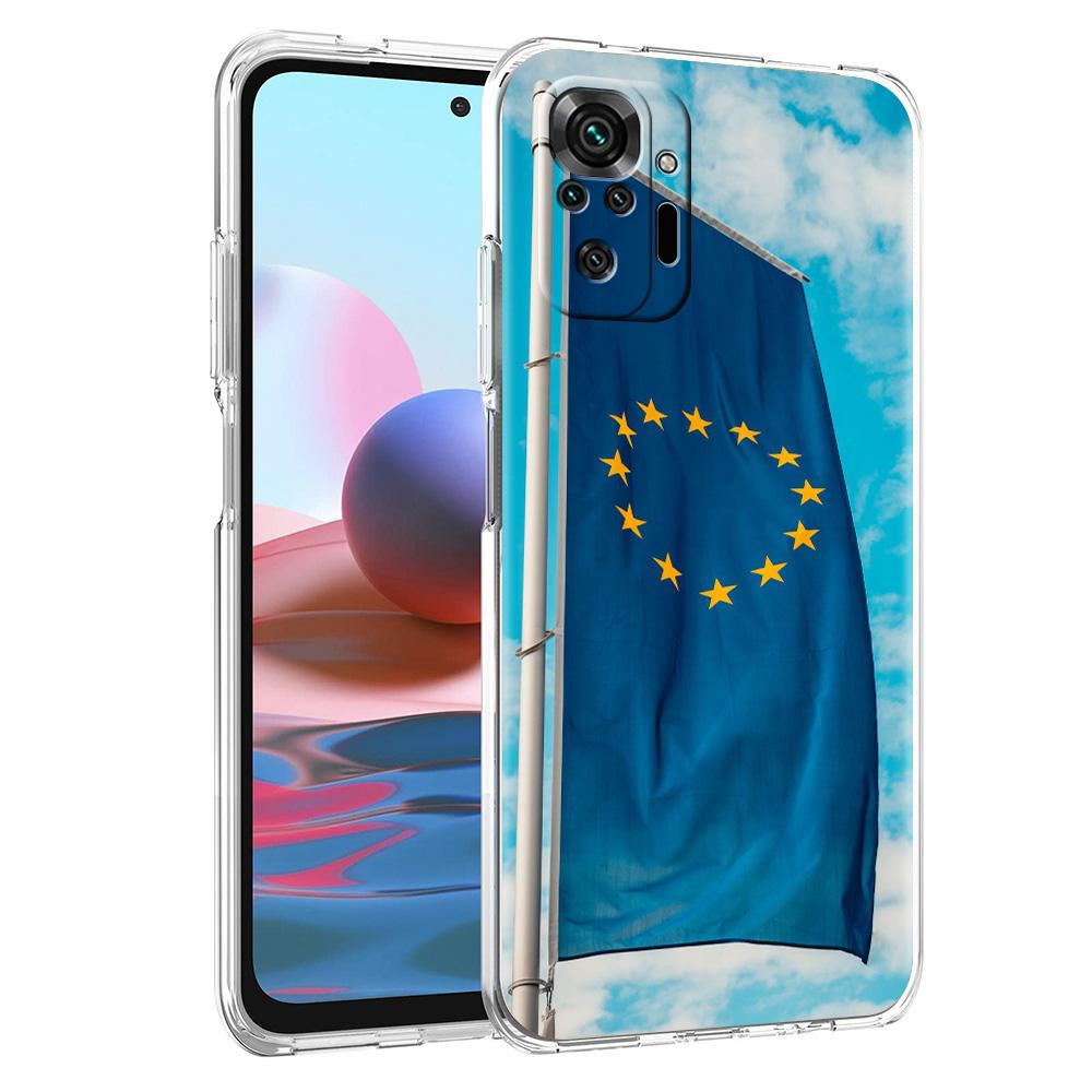 Чехол для телефона для Xiaomi Redmi Note 15 14 5G 13 12 10 11 Pro Plus 4G 14C 13C 12C Мягкий ТПУ Чехол Флаг ЕС