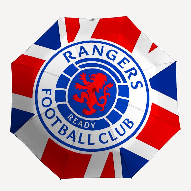 Rangers Football Club, Lion Crest Automatic Opening and Closing, 8 rib Structure Portable Umbrella, Suitable for Men and Women in All Season