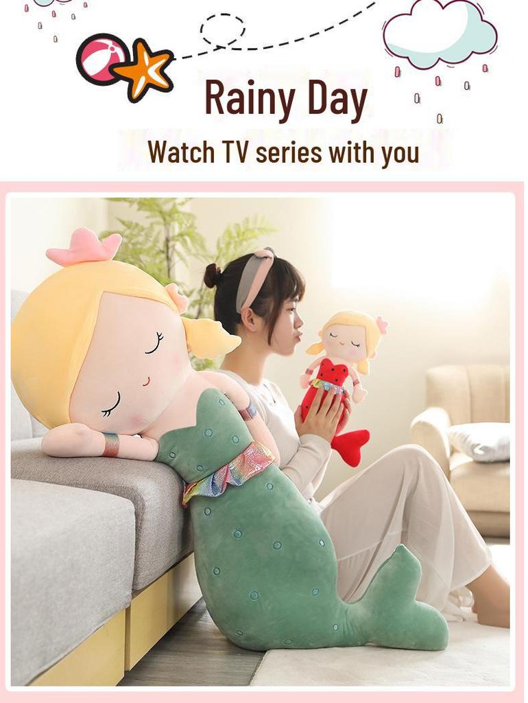 Мультяшная плюшевая кукла-подушка «Русалочка» — детская игрушка для сна и объятий