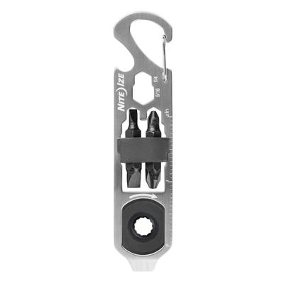 NITEIZE Doohickey Ratchet Key Tool Multi Tool Small Keychain Multifunctional Tool Открывалка для бутылок Отвертка Канцелярский нож Линейка Карабин Серебряный