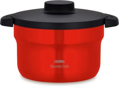 Термос Thermos с вакуумной изоляцией для готовки Shuttle Chef 2,8 л (3-5 порций) Городской Красный CeraProtect Покрытие KBJ-3002 UR