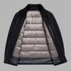 100% Wool Double-sided Woolen Coat Business Casual Dad Coat with Lapel Strip Goose Down Lining Coat Coat