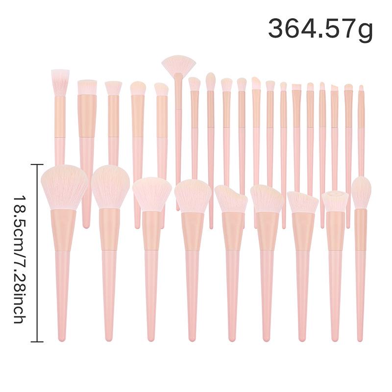 26-Piece Professional Pink Makeup Brush Set: Powder, Eyeshadow & Detail Brushes