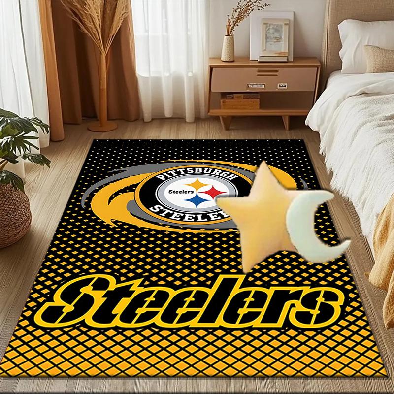 Pittsburgh Steelers Rug Game Carpet, Floor Mat for Bedroom Living Room Entryway Rug, Home Decor Idea Gift for Christmas birthday