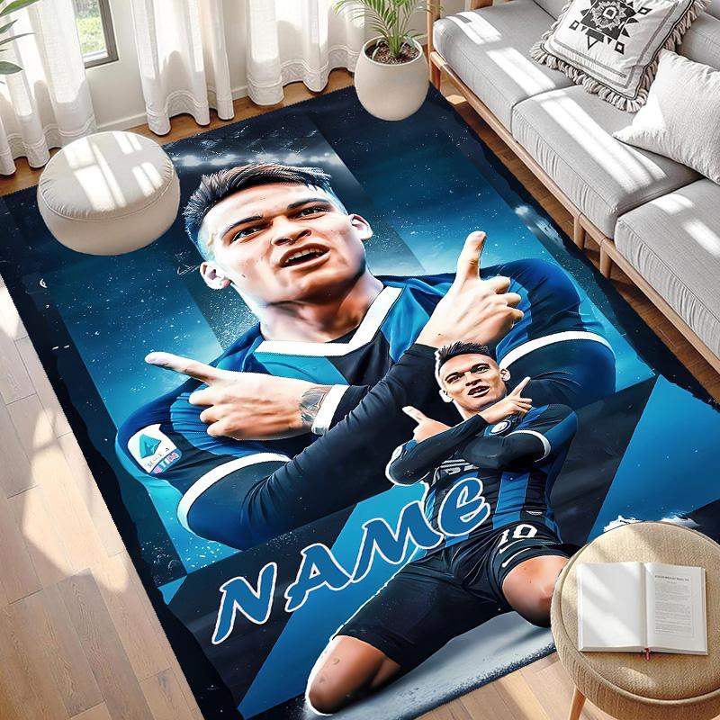 Custom Name Personalized Football Club Internazionale Print Carpet, Versatile Home Decor Rug, for Playroom, Apartment, Balcony, Entryway, Hallway Gift