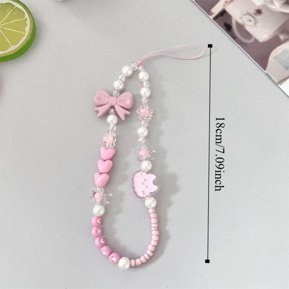 Cartoon Butterfly Bow Phone Chain Candy Colored Phone Wrist Strap Bag Pendant Phone Accessories