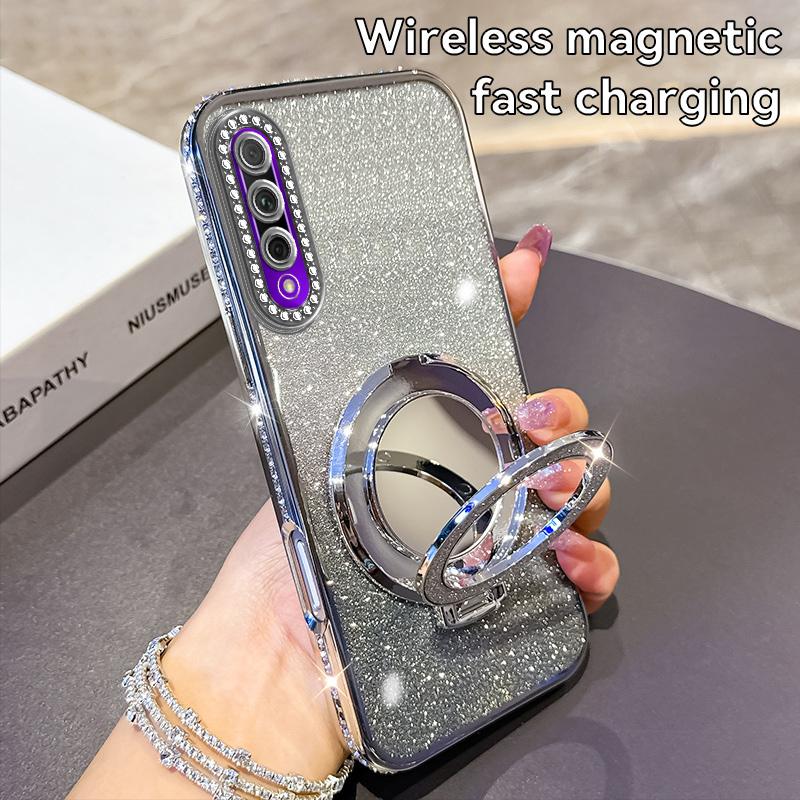 Plating Diamond Glitter Bling Case For Honor 90 Lite X6 X8 9X Pro X50I X60 Pro Lens Protection Shockproof Bracket Cover Capa