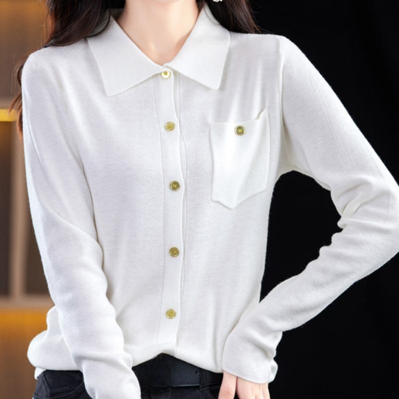 YYFS Женская мода, повседневный однотонный принт, осень-зима, свободные свитера с длинными рукавами и воротником-поло