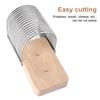 Bread Slicer with Crumb Tray Adjustable Width Stainless Steel Wood Foldable Loaf Cake Cutting Guide Homemade Bagels Cheese Potatoes Kitchen