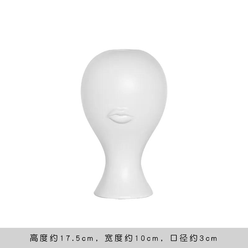 Керамическая ваза Creative Face Floreros Decorativos Moderno Vase Decoration Home Living Room White Flower Vase