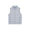Solid Color Logo Print Zip-Up Collar Sleeveless Vest Men Tops Gray 1372650-558