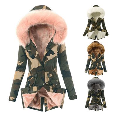 Женский зимний пуховик из искусственного меха с флисовой подкладкой, застежка на молнию, кнопка, ветрозащитный, средний