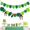 Cartoon Pineapple Turtle Leaves Banners Handmade Hawaii Party Banner Creative Leaf Flag  Birthday