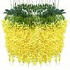 Artificial Wisteria Hanging Flowers Fake Wisteria Flower Silk Vines Rattan Decor For Home Wedding Arch Wall Garden Greenery Bedroom Outdoor