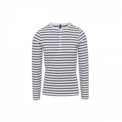 Женская/дамская футболка Long John Striped с закатанными рукавами