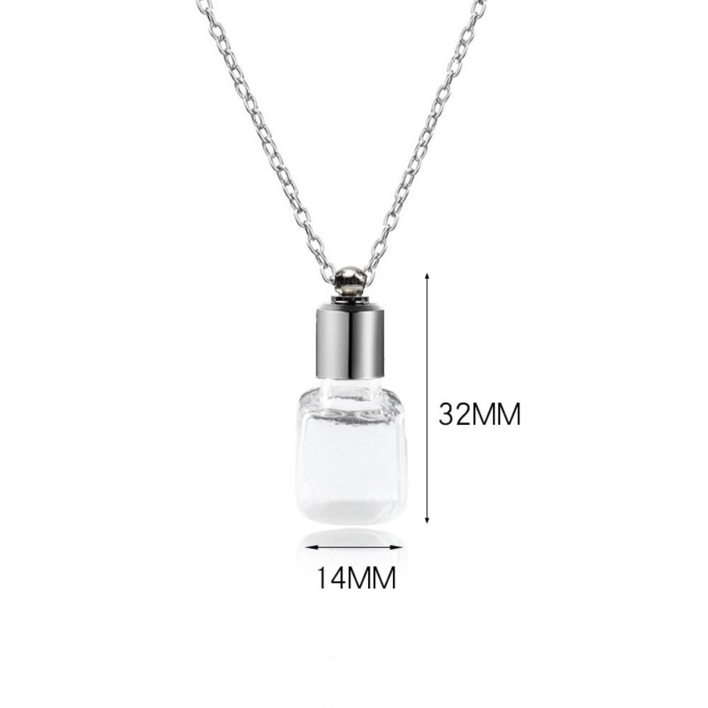 С цепочкой ожерелье из стеклянной бутылки прозрачное стекло памятное ожерелье портативная бутылочка для желаний