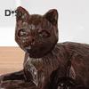 Резьба по дереву сидящая кошка смоляная фигурка мини-статуэтка котенка скульптура домашний офис книжная полка настольное украшение орнамент