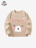 Вязаный топ с длинным рукавом для девочек на осень/зиму 2025 с мультяшным рисунком плюшевого мишки