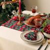 Christmas New Fabric Checkered Table Runner Placemat Nordic Style Dining Room