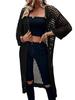 2025 cross-border bikini summer new cardigan skirt women's fashion and sexy simple knitted grid hollow beach